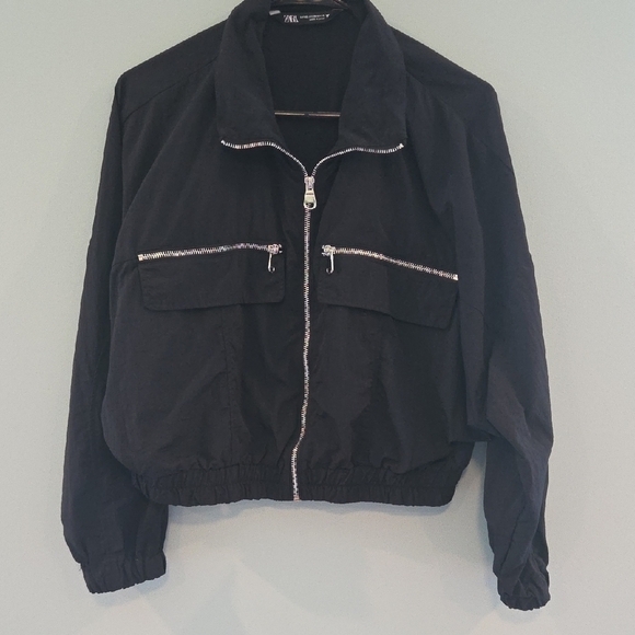 Zara Women Track Suit With Cropped Bomber Jacket & Cargo Pants XS Black - Picture 4 of 16